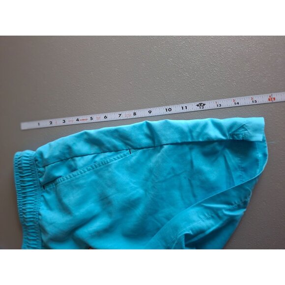 George Mens Swim Trunks Blue L Elastic Waist Drawstring Beach Vacation Tropical - Picture 7 of 7